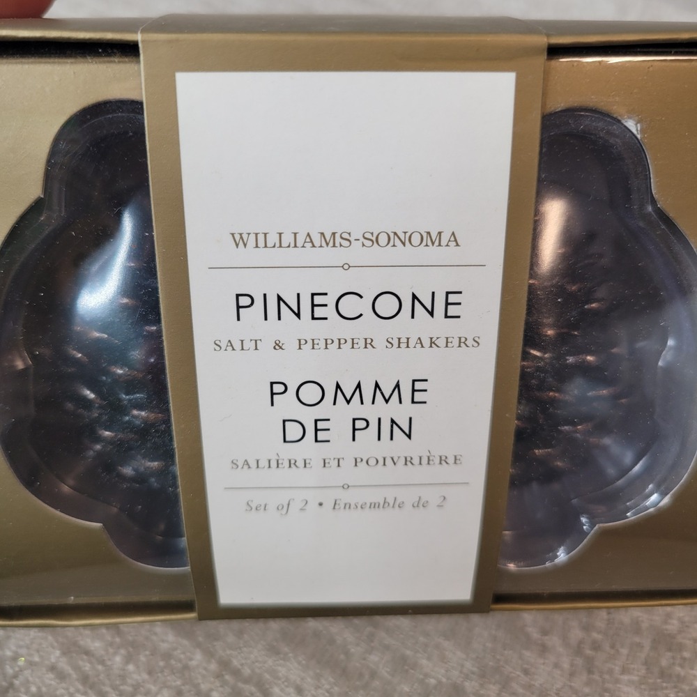 Williams Sonoma Pinecone Salt And Pepper Shakers NEW Old Stock Fall Thanksgiving - Picture 3 of 6